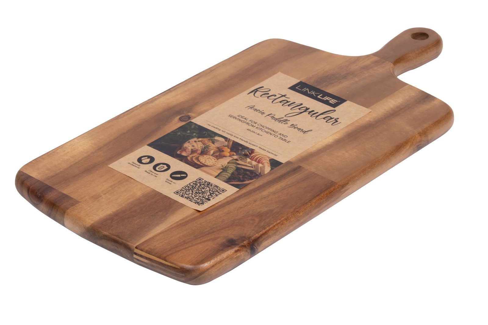 Rectangular Acacia Paddle Board