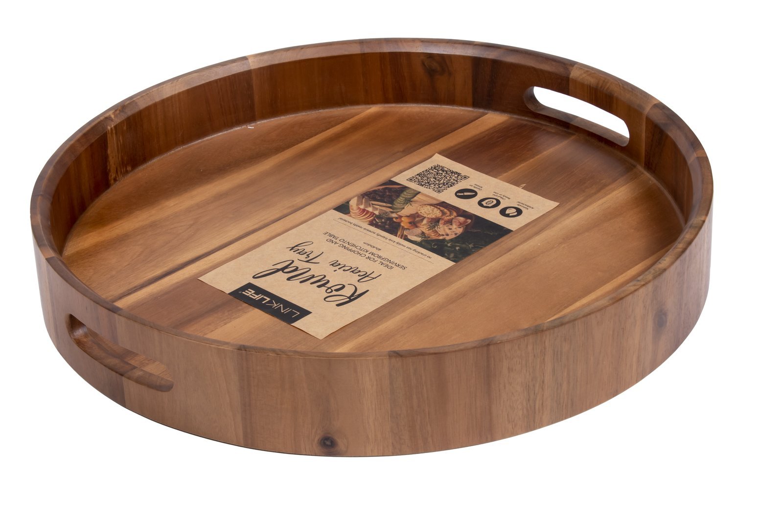 Round Acacia Tray