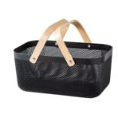 S storage basket with wood handle