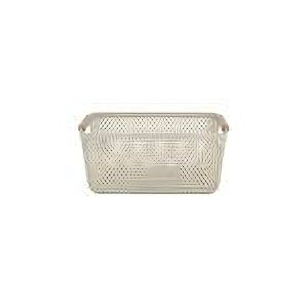 L storage basket with wood handle