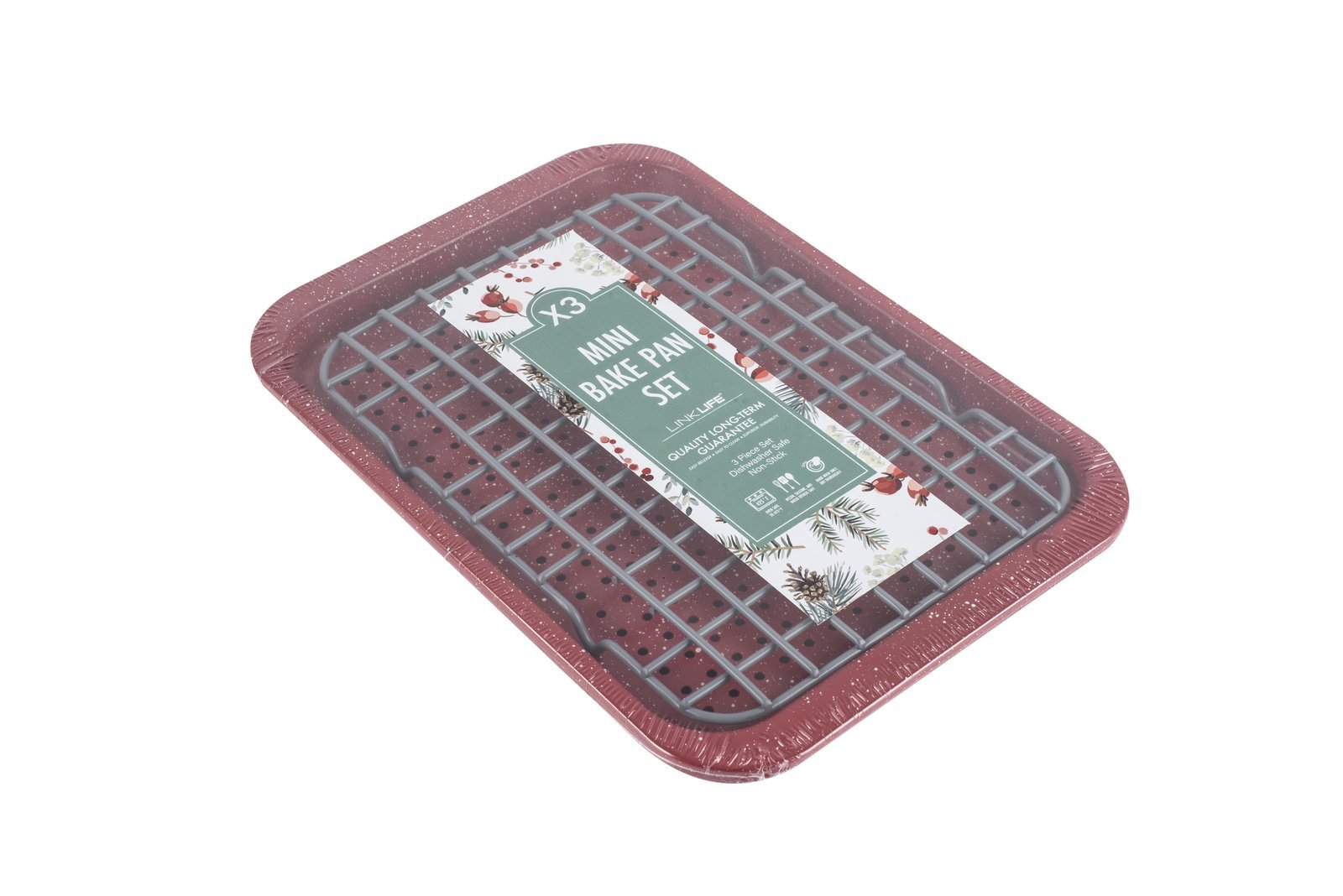 Mini 3pcs bake pan with rack set