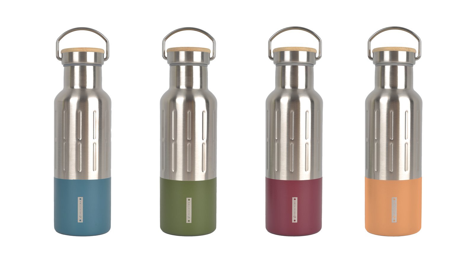 500ml (17oz) stainless steel double wall vacuum flask with sand coating and laser logo