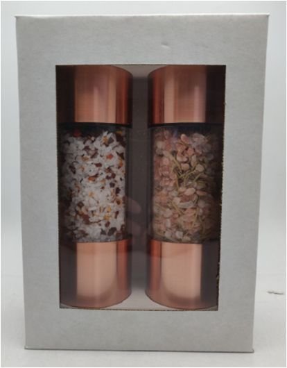 2pcs salt&pepper mill set with spices