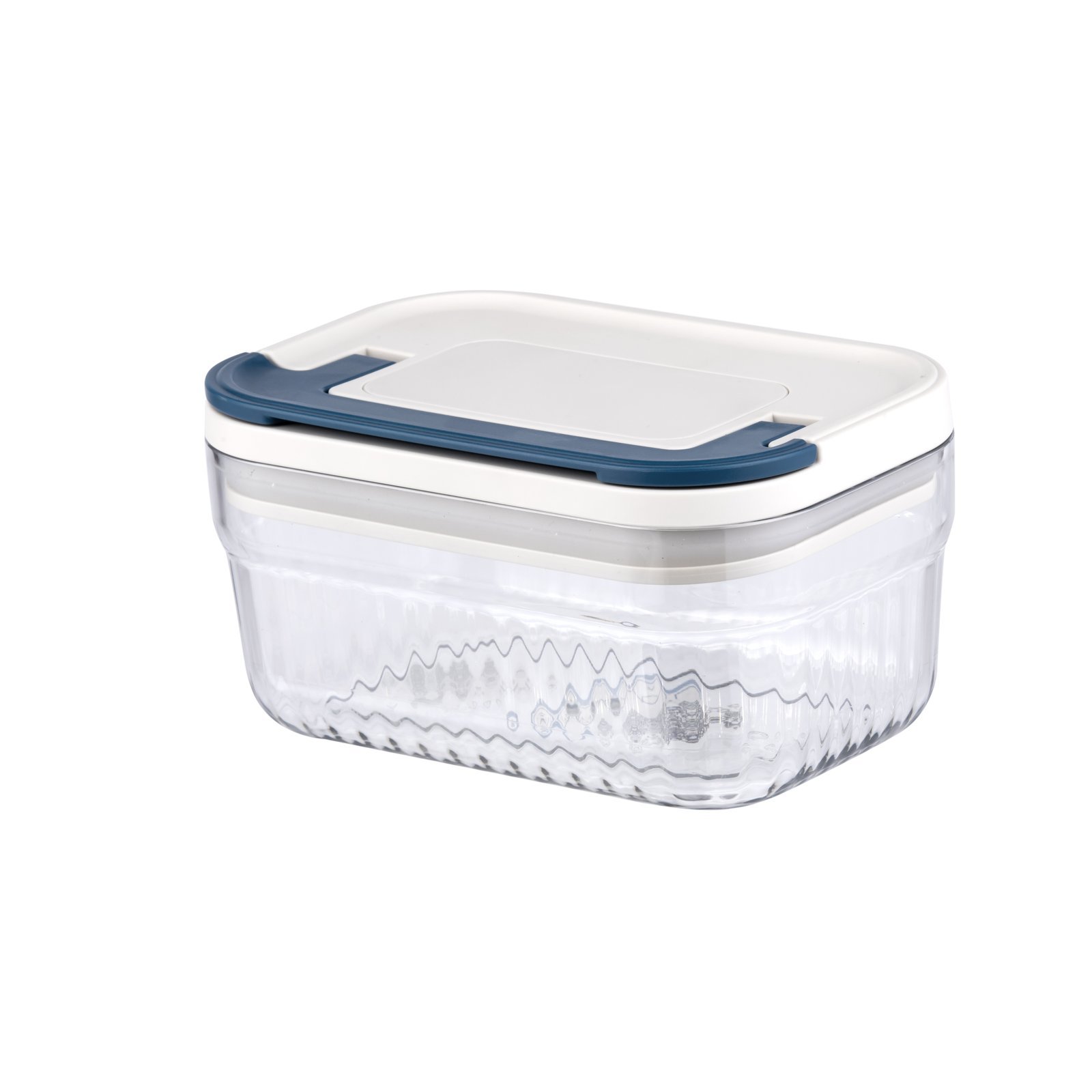 600ml Striped Storage Container (S) - white lid