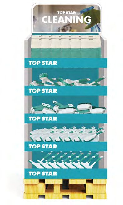 TOP STAR promotional display unit in store